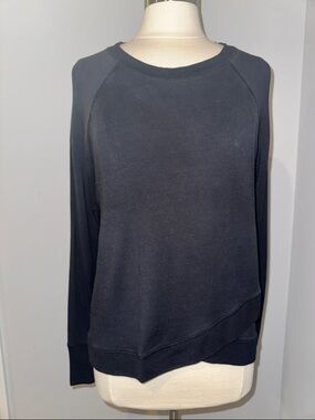 Athleta Criss Cross Sweatshirt - Black, Size M